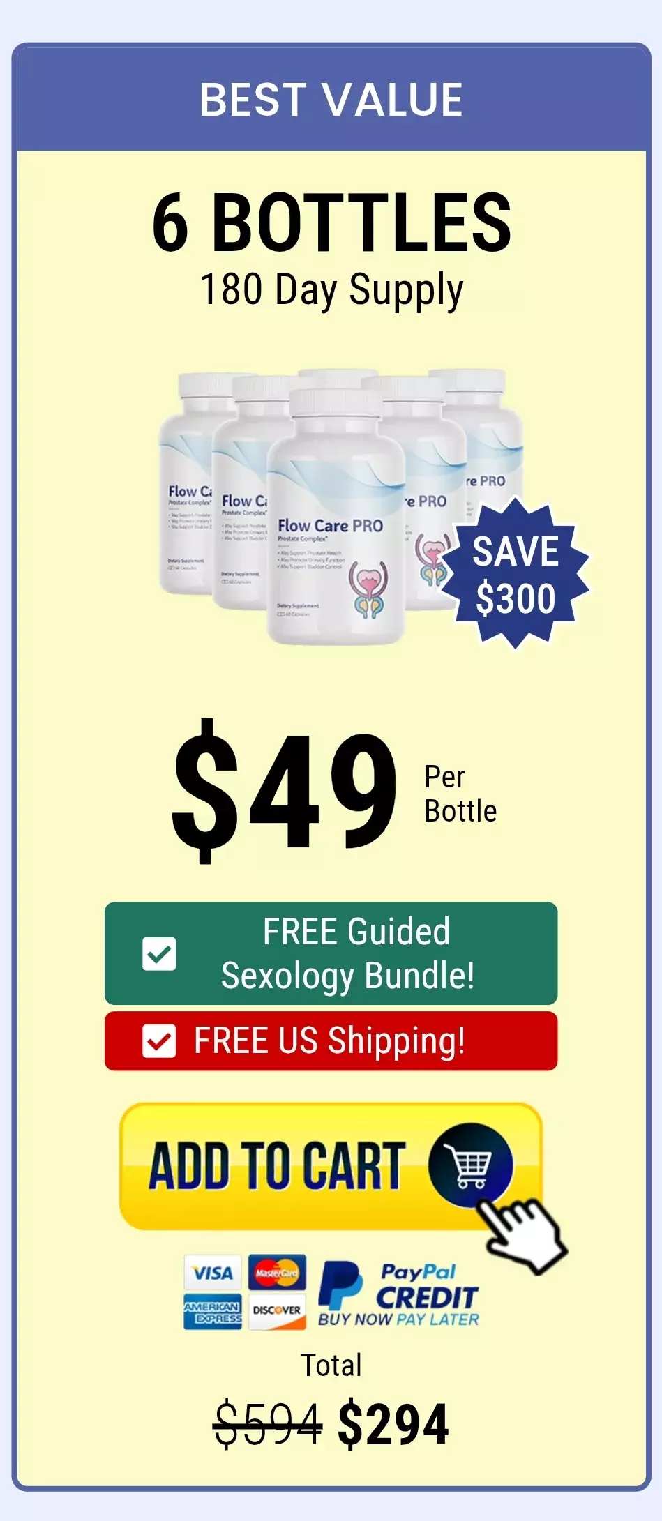 Flow Care PRO™ 6 bottles pricing